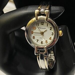 Vintage Jordano Ladies Quartz Watch Silver and Gold Tone